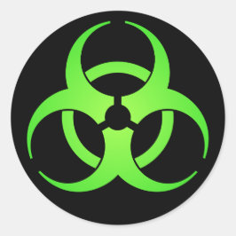 緑の生物学的災害［有害物質］記号 ラウンドシール