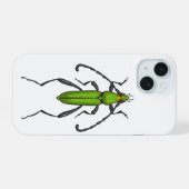 緑の甲虫 iPhone 15ケース (裏面横)
