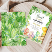 緑の男の子の恐竜の赤ちゃんシャワー 招待状