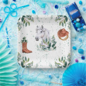 緑の男の子の馬の誕生日パーティー ペーパープレート (パーティー)