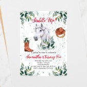 緑の男の子の馬の誕生日パーティー 招待状