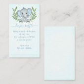 緑の男の子ゾウおむつラッフル エンクロージャーカード (正面/裏面)