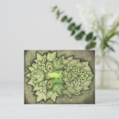 緑の男性はがき ポストカード (スタンド正面)