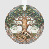 緑の異教の木のアクリル オーナメント (裏面)