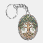 緑の異教の木のアクリル キーホルダー (正面左)
