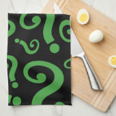 緑の疑問符 キッチンタオル (四つ折り)