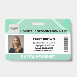 緑の病院の医師と看護師のセキュリティ写真ID バッジ