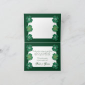 緑の白いアイルランドの結婚記念日 サンキューカード (内部)