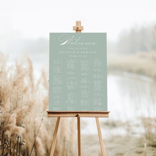 緑の白いアルファベットの座席表 ポスター