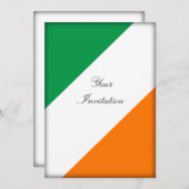 緑の白いオレンジは縞で飾ります 招待状 (正面/裏面)