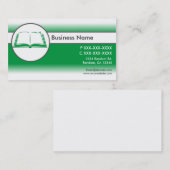 緑の白いカスタムのオープンブック名刺 名刺 (正面/裏面)