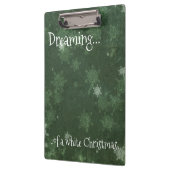 緑の白いクリスマスの雪のかけら夢 クリップボード (左)