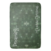 緑の白いクリスマスの雪のかけら夢 バスマット (正面縦)