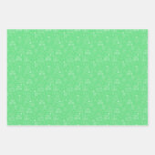 緑の白いクリスマスアウトライン ラッピングペーパーシート (正面3)