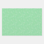 緑の白いクリスマスアウトライン ラッピングペーパーシート (正面3)