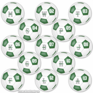緑の白いサッカーのシーズンの終わり13のパーティーセット シール