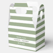 緑の白いストライプ結婚式の引き出物ボックス フェイバーボックス (オープン)