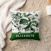 緑の白いスポーツルーム女の子のバスケットボールの星 クッション (ブランケット)