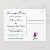 緑の白いタータンチェックのThistle日付のはがきを保存 案内ポストカード (裏面)