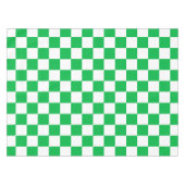 緑の白いチェッ市松模様にクパターン テーブルクロス (正面(横))