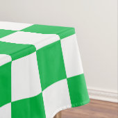 緑の白いチェッ市松模様にクパターン テーブルクロス (インサイチュ)