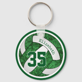 緑の白いチームカスタムの色バレーボガーリーール キーホルダー