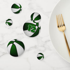 緑の白いチームカラーバスケットボールパーティー コンフェッティ