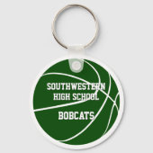 緑の白いチームカラー男の子バスケットボール キーホルダー (裏面)