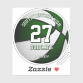 緑の白いチームカラー男の子バスケットボール シール (シート)