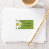 緑の白いデイジーの封筒の宛名ラベル ラベル (インサイチュ)