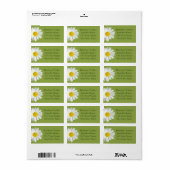 緑の白いデイジーの封筒の宛名ラベル ラベル (フルシート)