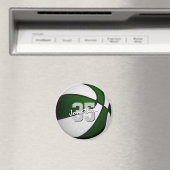 緑の白いバスケットチームカラーパーソナライズされた マグネット (インサイチュ (食洗機))