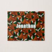 緑の白いバスケットボールの男の子チームカラー ジグソーパズル (横)