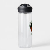 緑の白いバスケットボールチームの色キッズスポーツ ウォーターボトル (正面)