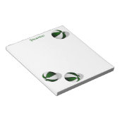 緑の白いバスケットボール3個名前をカスタムする ノートパッド (アングル)