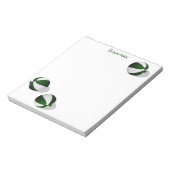 緑の白いバスケットボール3個名前をカスタムする ノートパッド (回転)