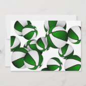 緑の白いバスケット女の子の男の子の誕生日パーティー 招待状 (裏面)