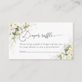 緑の白いバラおむつラッフルエンクロージャカード エンクロージャーカード (正面)