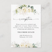 緑の白いバラの結婚披露宴 エンクロージャーカード (正面)