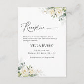 緑の白いバラの結婚披露宴 エンクロージャーカード (正面)