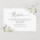 緑の白いバラの結婚披露宴 エンクロージャーカード (正面)