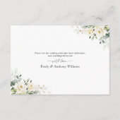 緑の白いバラの結婚披露宴 エンクロージャーカード (裏面)