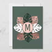 緑の白いバラの金ゴールドのスイスチーズのベビーシャワー 招待状 (裏面)