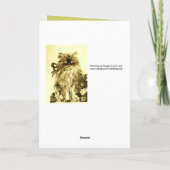 緑の白いバラを持つ父の日の子猫 カード (裏面)