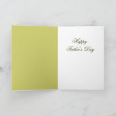 緑の白いバラを持つ父の日の子猫 カード (内部)