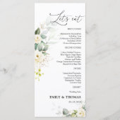 緑の白いバラ結婚ズのメニュー メニュー (正面)