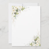 緑の白いバラ結婚ズ 招待状 (裏面)