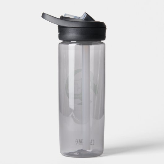 緑の白いバレーボールのチームカラーの子供の名前 ウォーターボトル (右面)