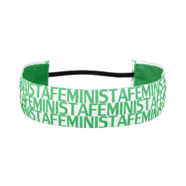 緑の白いパタスペインのーンのフェミニスタ アスレチックヘッドバンド