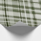 緑の白いヒスイの男らしい格子縞 ラッピングペーパー (角)